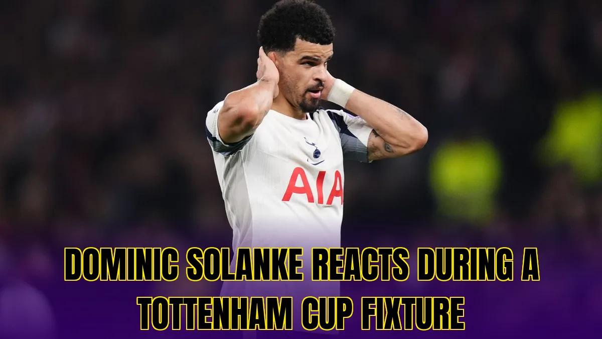 Dominic Solanke reacts during a Tottenham cup fixture