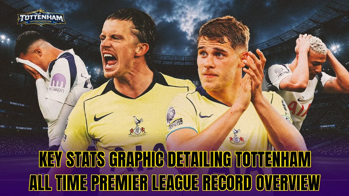 Key stats graphic detailing Tottenham all time Premier League record overview